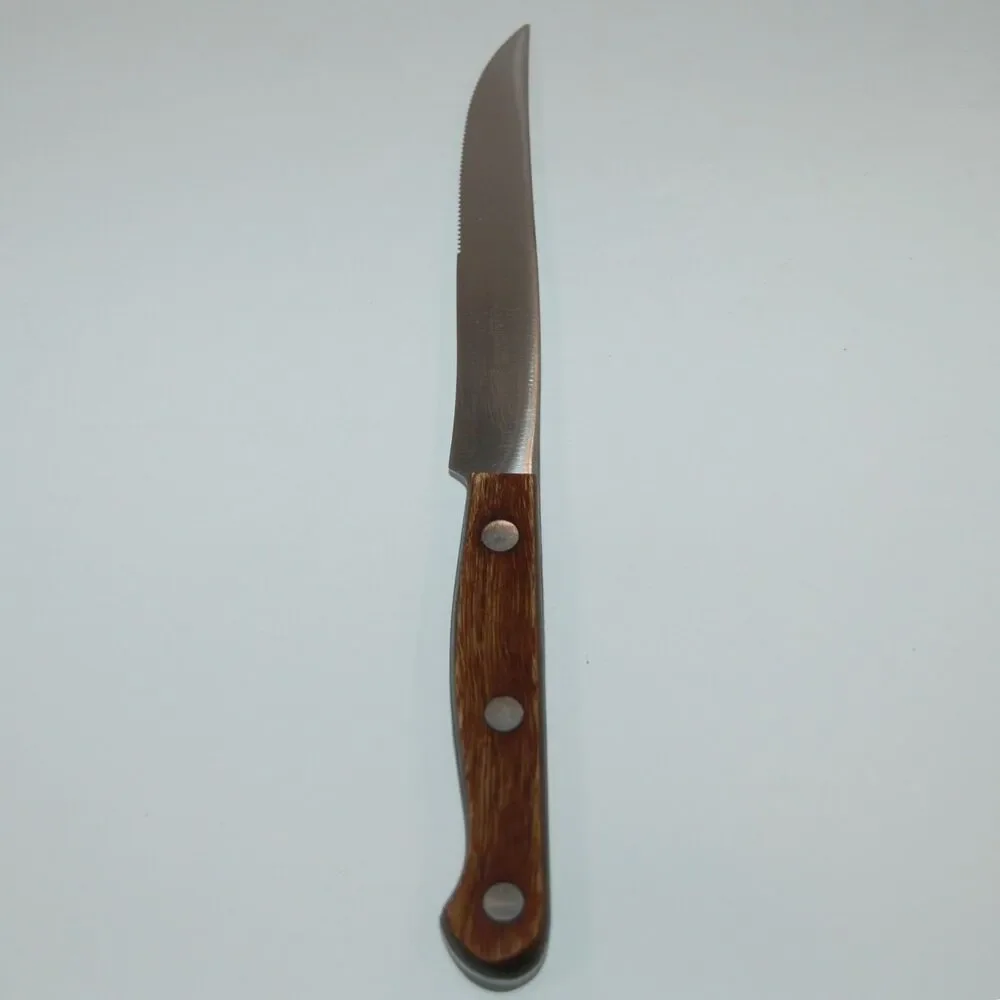 J A HENCKELS STEAK KNIFE HOLLAND WOOD HANDLE 4.75